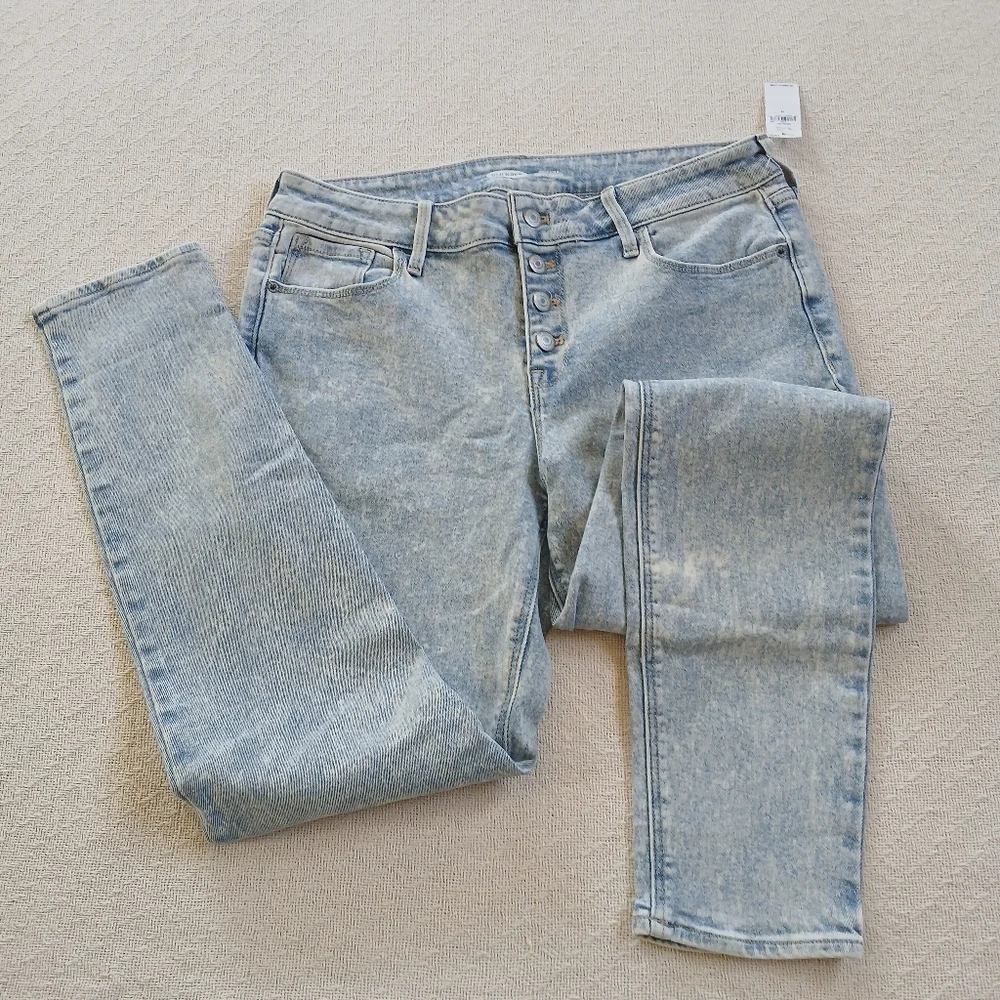 old navy ♡ rockstar super skinny mid rise jeans 12 acid wash retro vintage wash